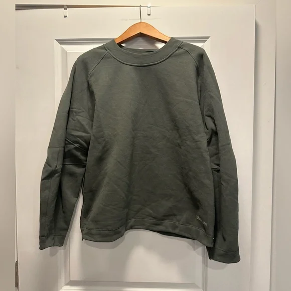 Lululemon Relaxed-fit Crew-neck sweatshirt in Palm Deco green. Size Large EUC - Picture 4 of 7